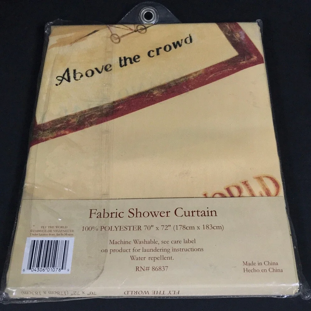 fly the world shower curtain vintage air sea travel his mens bathroom